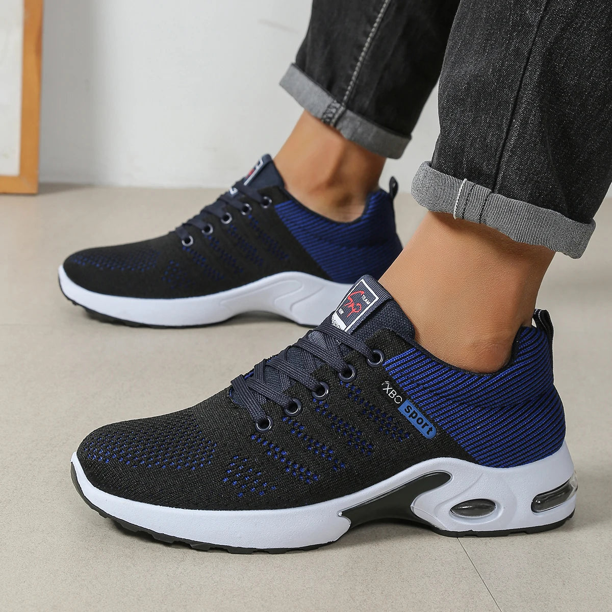 Zapatillas de hombre de moda, supertranspirables, con cordones para running - Antideslizantes, duraderas y con comodidad acolchada - Zapatillas de moda para hombre