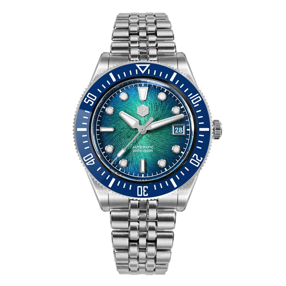 San Martin 37.5mm 40mm Enamel Spiral Vortex Dial Men Luxury Diver Watch Miyota 9015 Automatic Mechanical Waterproof 200m SN0148
