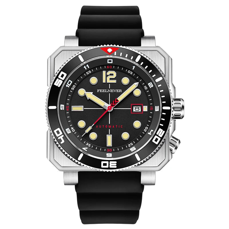 Orologio subacqueo automatico FeelNever 8215 da uomo, super luminoso, in acciaio 316, con vetro zaffiro, orologio sportivo meccanico maschile