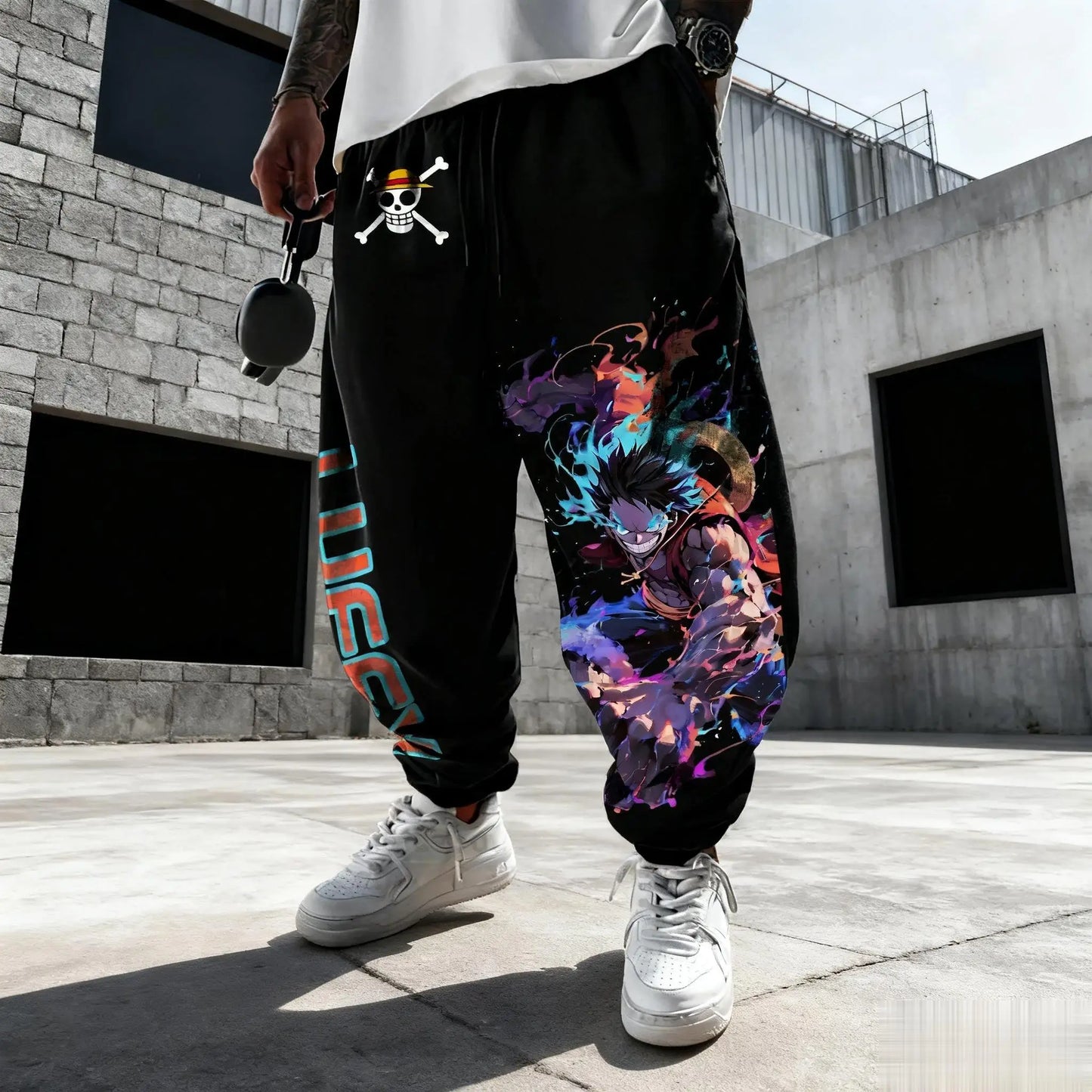2026 One Piece Luffy Men's Sweatpants Gym Sports Pants Anime Print Loose Casual New Winter Fashion Y2K Clothes Hip Hop Trousers