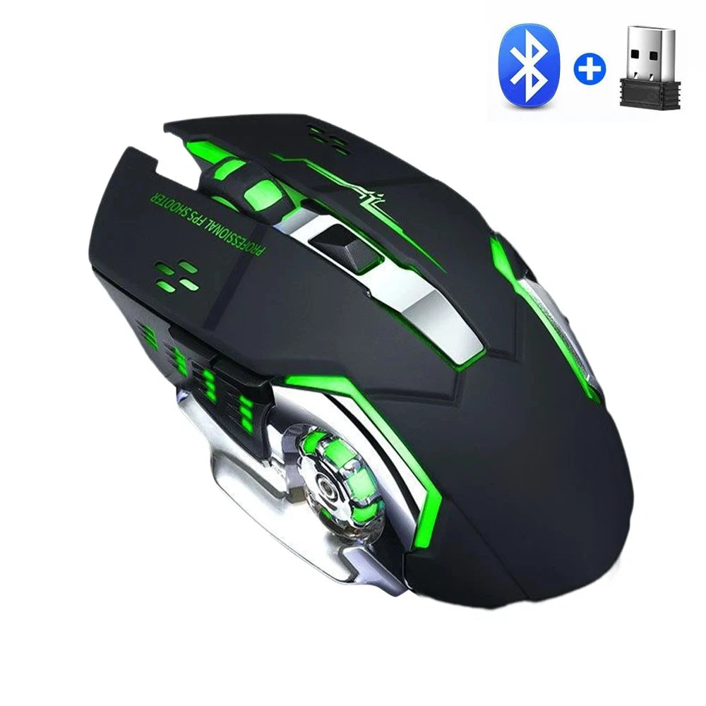 EMTRA Bluetooth -langaton hiiri 2.4G USB, mekaaninen taustavalaistu hiljainen hiiri, ladattava pelihiiri, kannettavan tietokoneen ja tietokoneen tarvikkeet