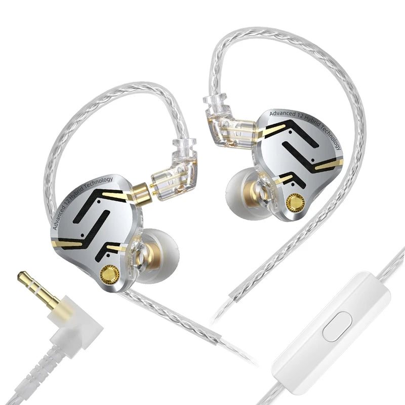 KZ ZS12 PRO 2 Hybrid-IEM-Kopfhörer – HiFi-Bass kabelgebundene Gaming-Ohrhörer mit superlinearen Treibern