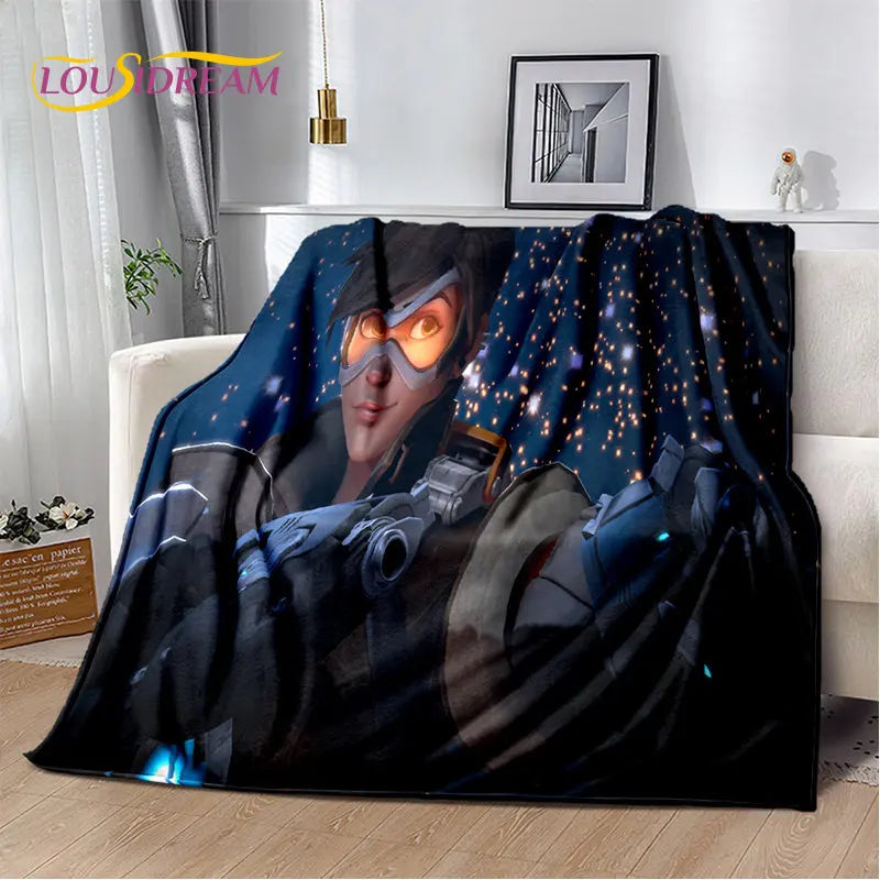 Overwatch Game Gamer DVA Reaper Soft Plush Blanket,Flannel Blanket Throw Blanket for Living Room Bedroom Bed Sofa Picnic Kid 3D