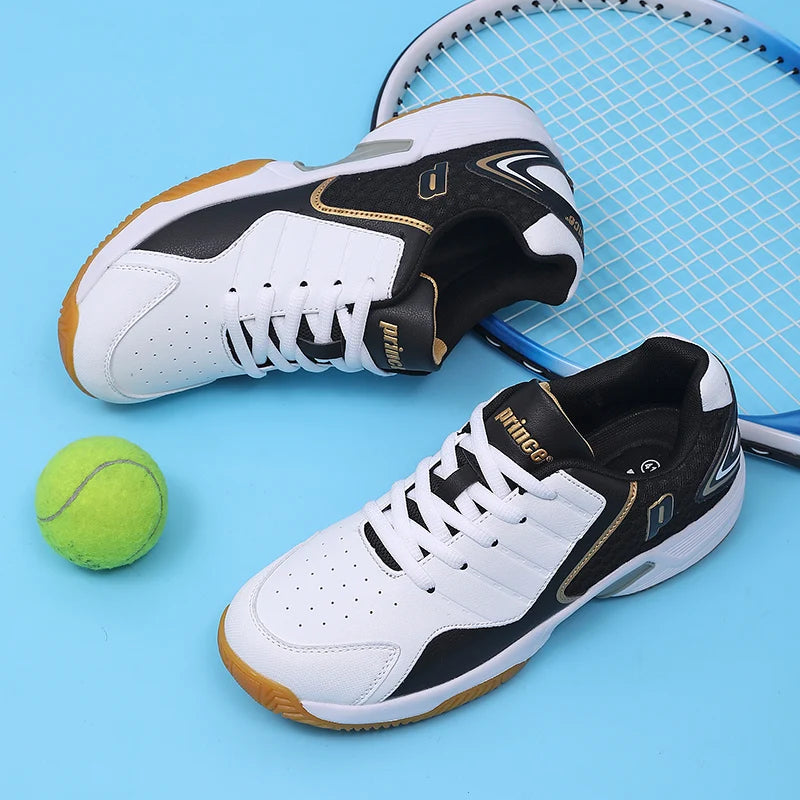 Zapatillas profesionales de cuero para hombre y mujer, calzado de bádminton para parejas, antideslizantes, ligeras, para entrenamiento, tenis y voleibol