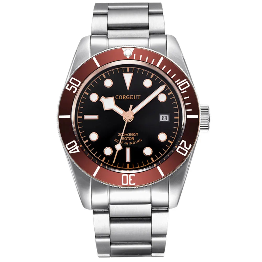 CORGEUT Japan Movement Biwan Snowflake Business Luxury Men Watches Sapphire Glass Automatic Mechanical Diving Date Watch for Man