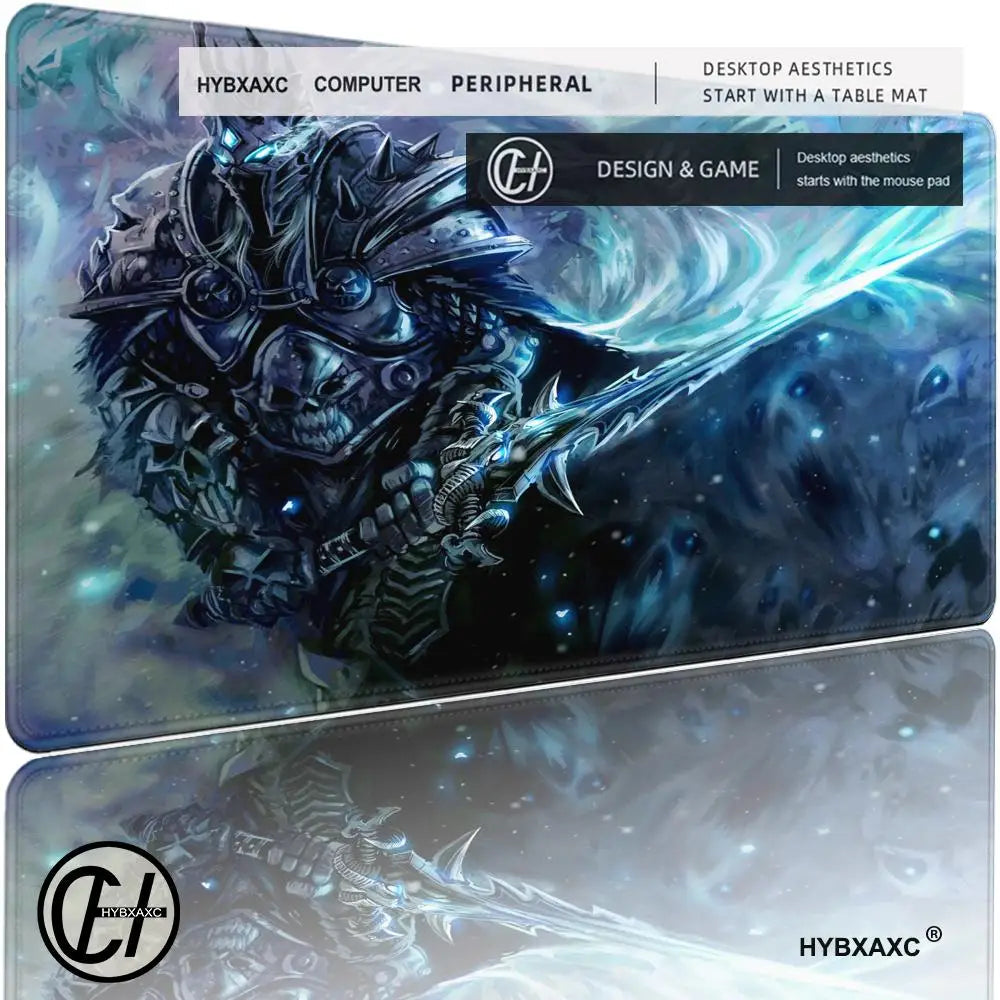 XXL žaidimų aksesuarai, žaidėjams skirta klaviatūros stalo kilimėlis, neslystantis World of Warcraft Lich King nešiojamojo kompiuterio pelės kilimėlis, pelės kilimėliai HYBXAXC