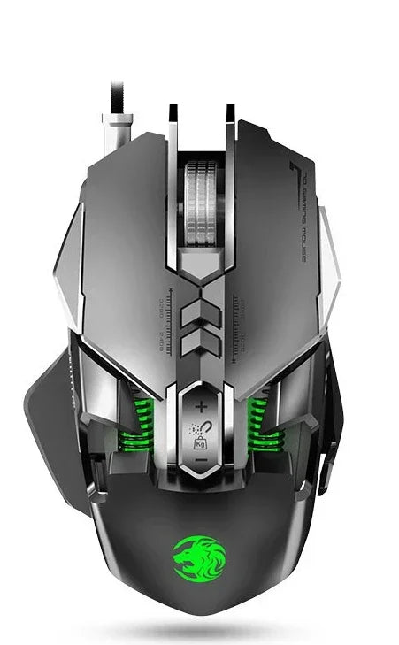Ratón mecánico con cable para PC gaming y esports, RGB, 6400 DPI, succión magnética y contrapeso DIY