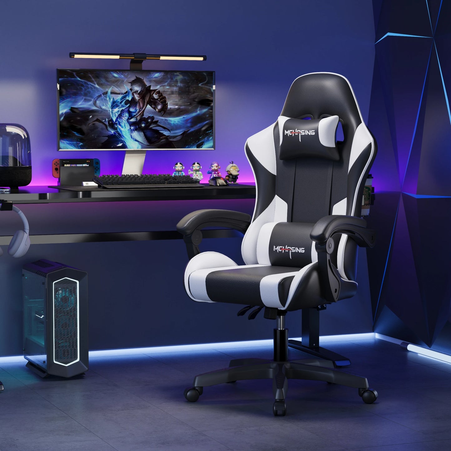 Ergonomski moderni okretni stolac za ured i dom, e-sport gaming stolac s kotačićima, računalni gaming stolac u rotirajućem stilu