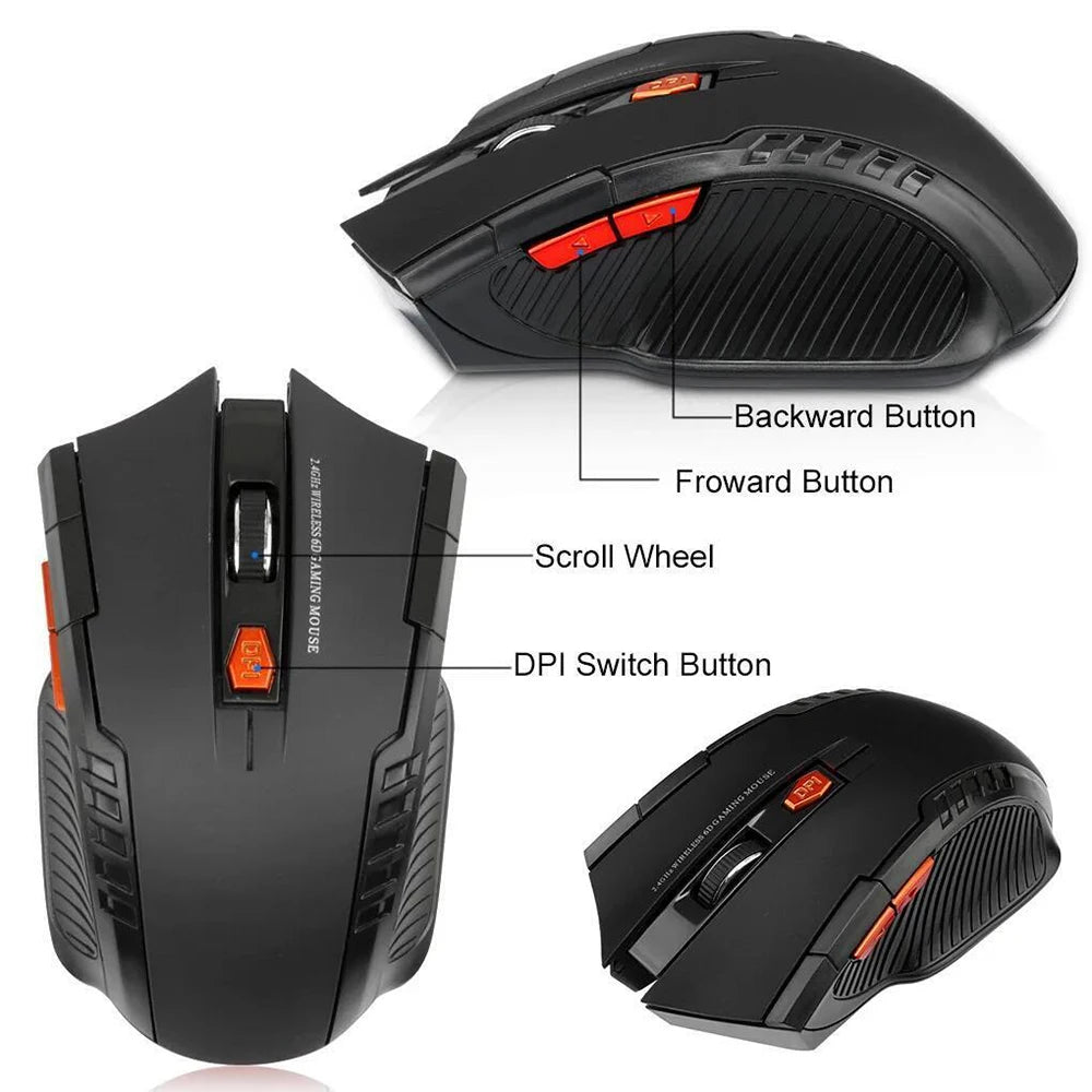 2.4G Wireless Mini Mouse 1600DPI USB Optical Wireless Mouse for Laptop, PC, Office & Gaming with USB Receiver