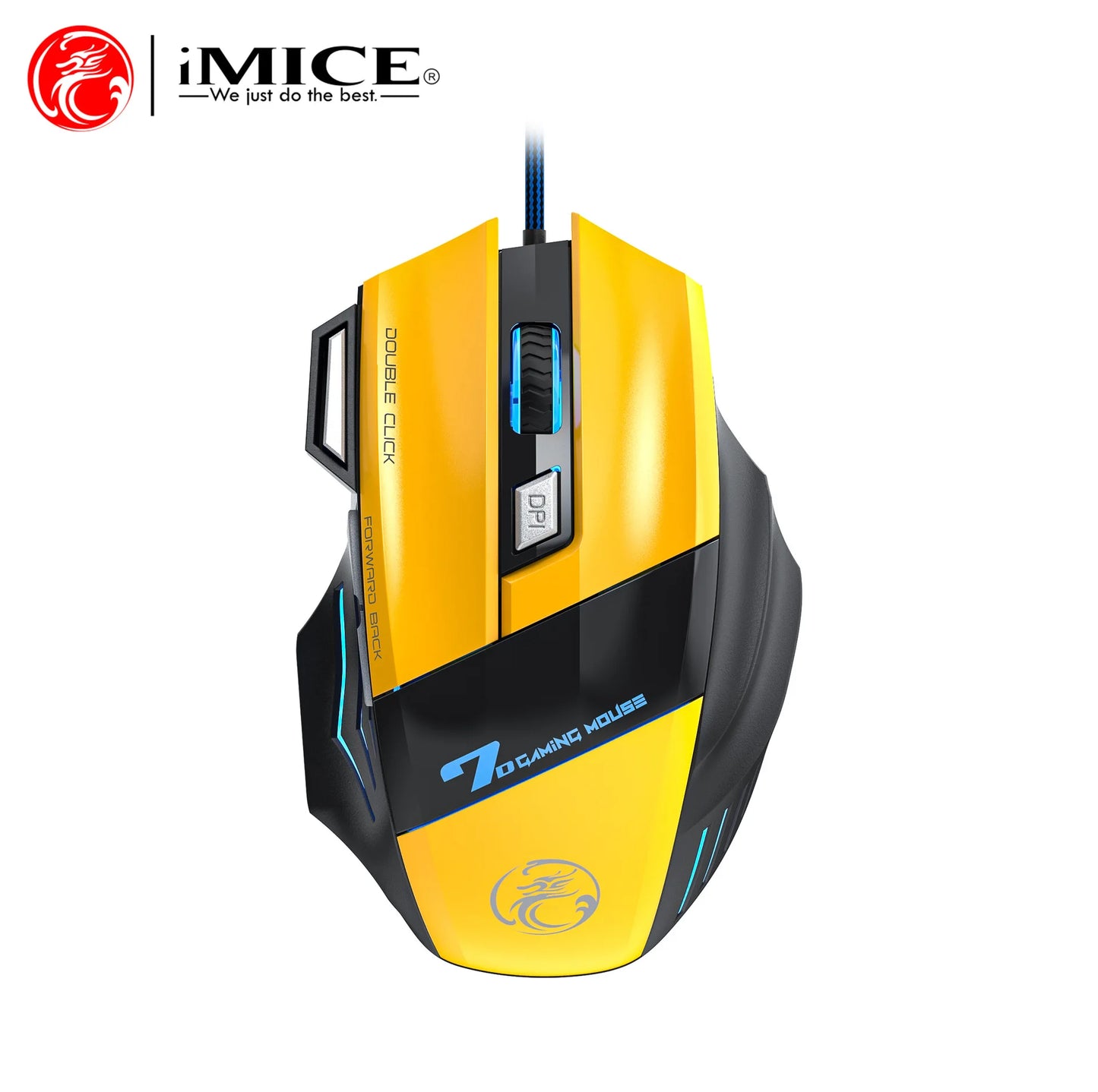 iMICE X7 Ergonomic Wired Gaming Mouse, 3200 DPI USB Gaming Mouse with 7 Programmable Buttons, LED Backlit Computer Gamer Mouse for PC & Laptop
