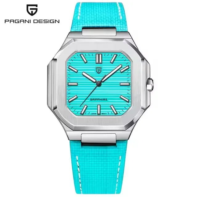 Reloj de lujo cuadrado de cuarzo PAGANI DESIGN 2026 para hombre, cristal de zafiro AR, movimiento japonés, luminoso, acero 316L completo