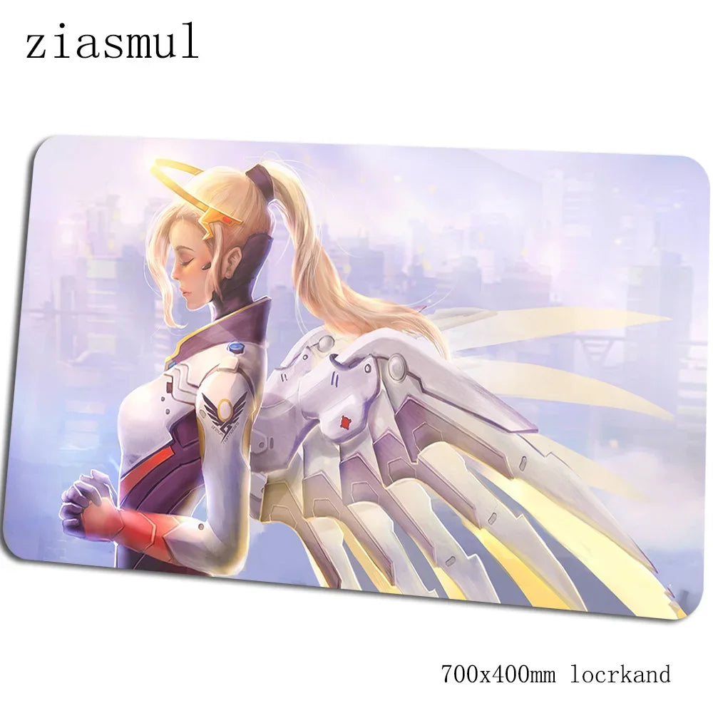 Tappetino per mouse Overwatch, elegante tappetino per computer 70x40cm, gaming mousepad grande XL, tappetino per mouse e tastiera per giochi PC e scrivania gamer