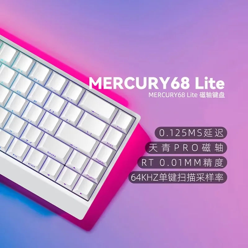 Tastiera meccanica IROK Carotmas Mercury68 con switch magnetici 8K, 68 tasti, RT 0.004mm, bassa latenza, gaming cablata personalizzata per PC, ideale come regalo
