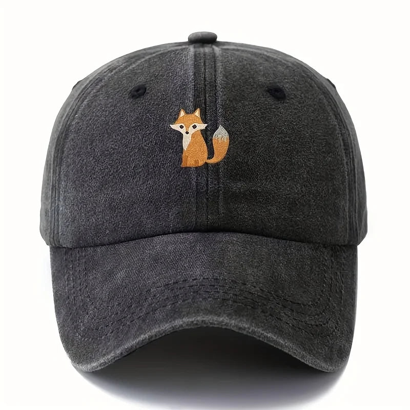 Cappellino da baseball con stampa a motivo di volpe carina, ideale per la moda casual quotidiana, versatile per gli spostamenti in città, adatto a uomo e donna