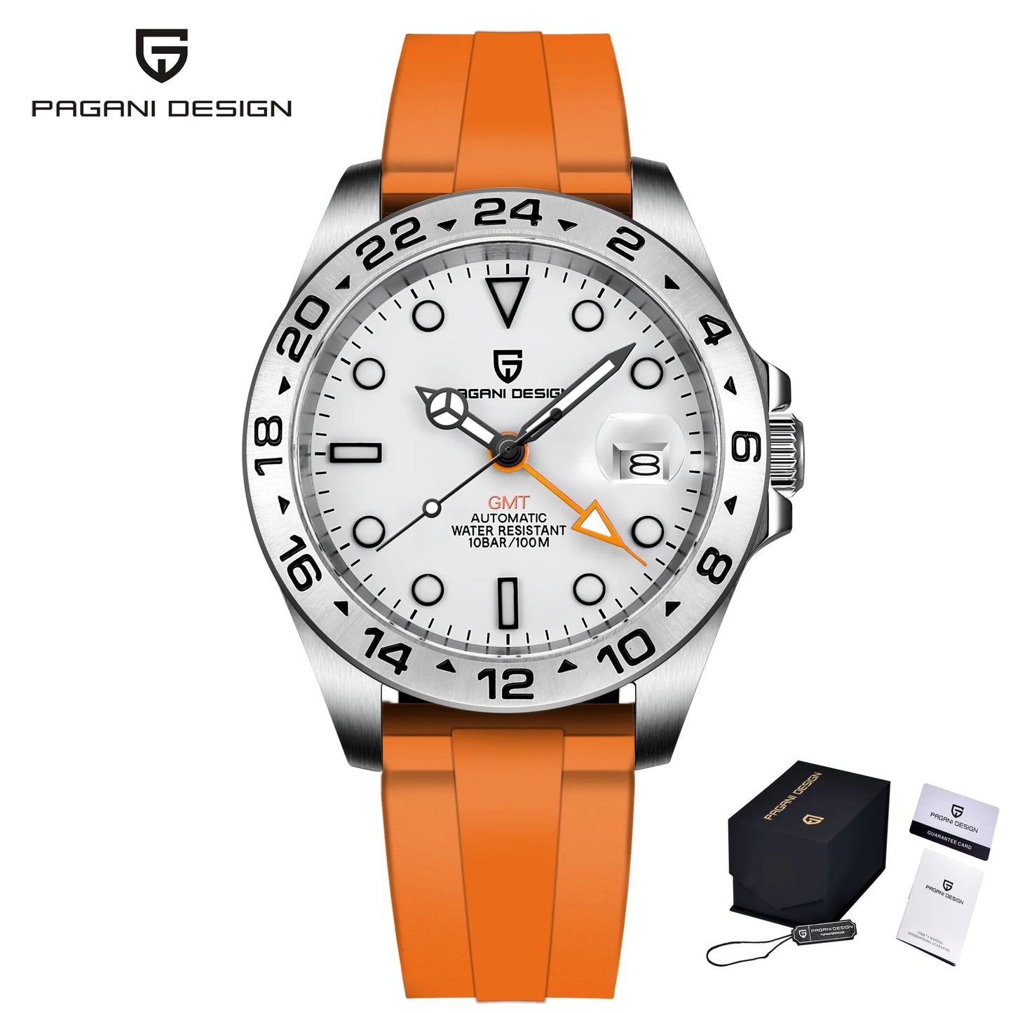 Pagani Design 2026 Nuovo orologio subacqueo da uomo 42mm in zaffiro, automatico meccanico GMT, impermeabile 100m PD1682