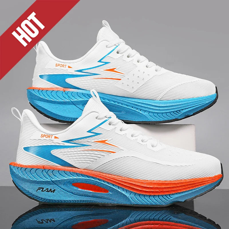 Zapatillas de running nuevas con placa de carbono para maratón, deportivas para hombre, transpirables y ligeras, zapatillas deportivas cómodas antideslizantes para mujer, estilo casual