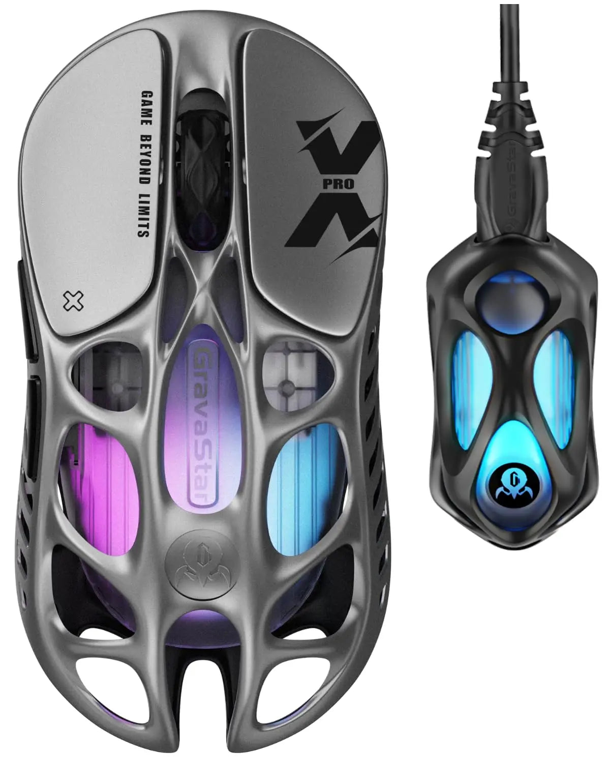 GravaStar Mercury X Pro Tri-Mode Wireless Gaming Mouse, 8K Receiver, Magnesium Alloy Lightweight, Long Battery Life, RGB Gaming
