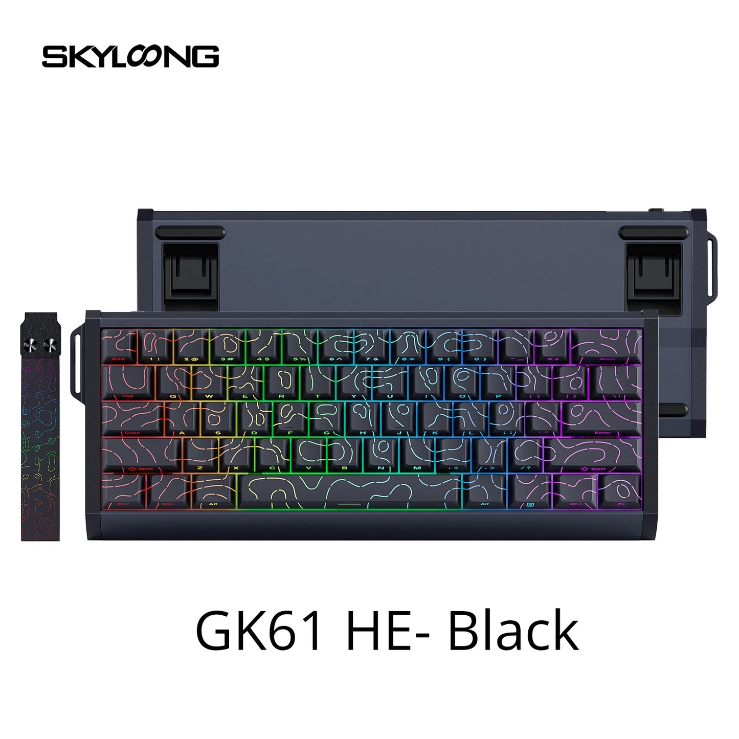 Teclado magnético SKYLOONG GK61/GK68 HE con carcasa de aluminio, 8000hz, RT0.01mm, activación rápida, teclas PBT, retroiluminación RGB y conexión por cable para gaming