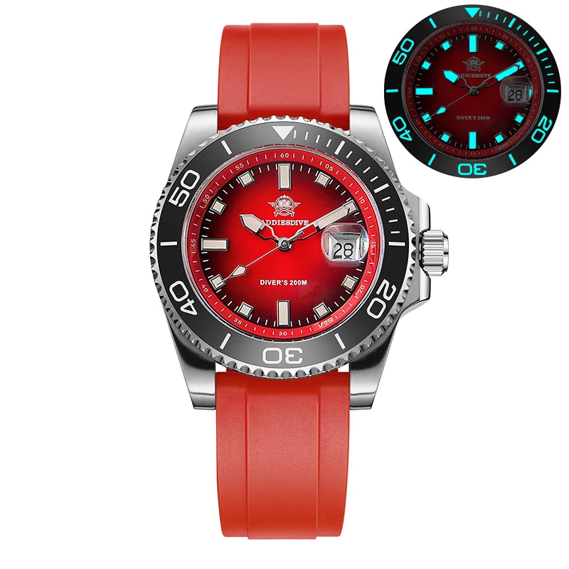 ADDIESDIVE AD2089 NEW Sports Watches Men's 41mm Quartz Watch Colorful Rotatable Bezel BWG9 Luminous 200m Waterproof Diving Watch