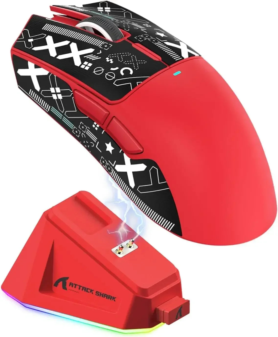 Ratón gaming inalámbrico ATTACK SHARK X11 Original Brand con base de carga, sensor gaming PixArt PAW3311, conexión BT/2.4G inalámbrica/con cable