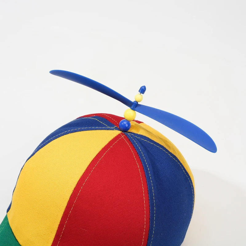 New Spring & Autumn Bamboo Dragonfly Propeller Fashion Color-Block Baseball Cap – Outdoor Sun Protection Hat