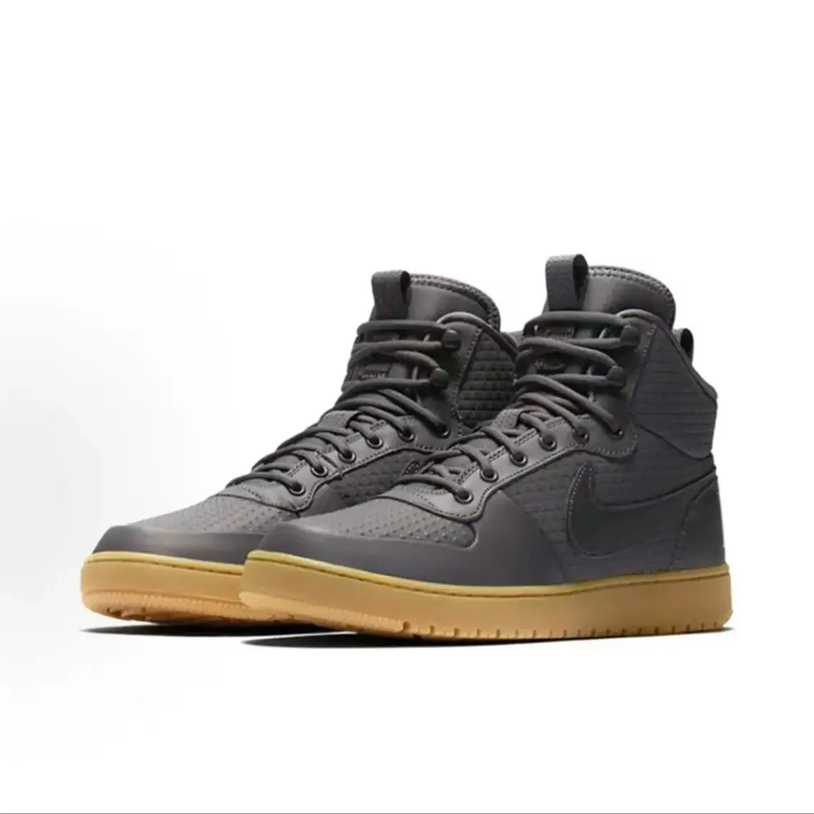 Nike Court Borough Mid Casual Non-Slip Shock-Absorbing Wear-Resistant Mid-Top Sneakers Men's Gray Aa0547-001