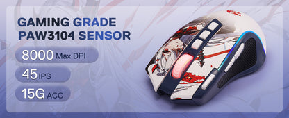 Redragon M612AK PRO RGB Gaming Mouse Wireless & Wired, 8000 DPI Optical Gaming Mouse with 9 Programmable Buttons, RGB Backlit Ergonomic Gaming Mouse
