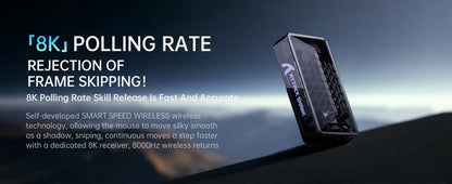 ATTACK SHARK X8 Ultra 8KHz Wireless Gaming Mouse, 55g Superlight, Nordic 52840, PAW3950MAX, 42KDPI, Cool Nano-Coating, 500mAh