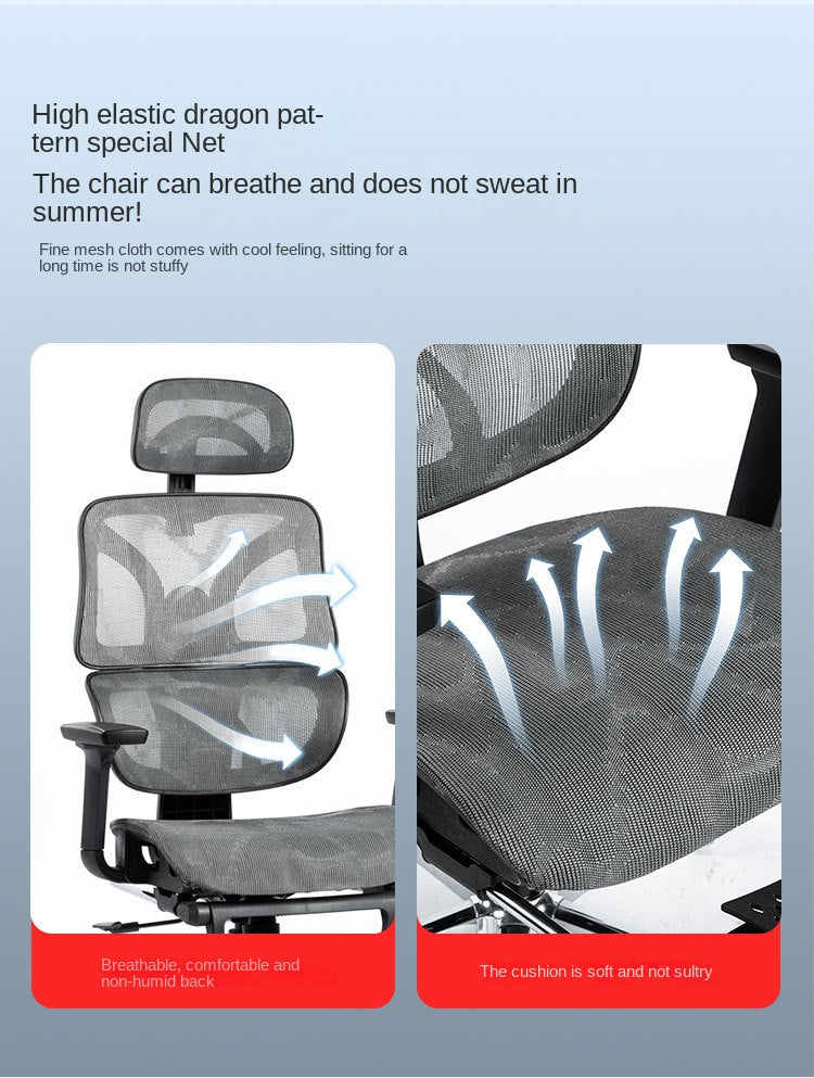 UVR Computer Gaming Chair Ergonomic Design Backrest Armchair Comfortable Reclining Boss Chair Lift Swivel Mesh Office Chair