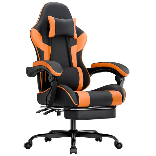 Gaming Stuhl Ergonomischer Gaming Sessel mit Lendenstütze, Atmungsaktiver PU-Leder Bürostuhl,Bequemer Computerstuhl, belastbar 2