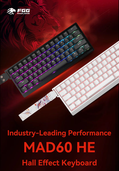 FGG MADLIONS MAD 60/68 HE Wired Gaming Keyboard Magnetic Switch 8K 60% Layout Hot Swappable Rapid Trigger RGB Custom Keyboard