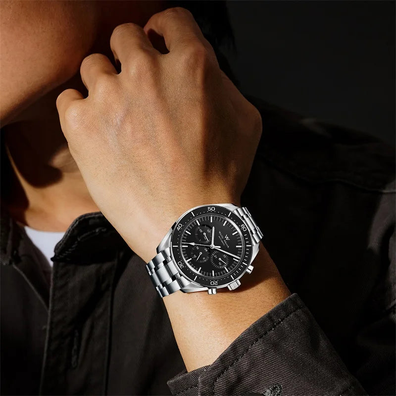 Reloj WM automático mecánico 200M impermeable casual clásico de negocios Welly Merck para hombre 170M-WM