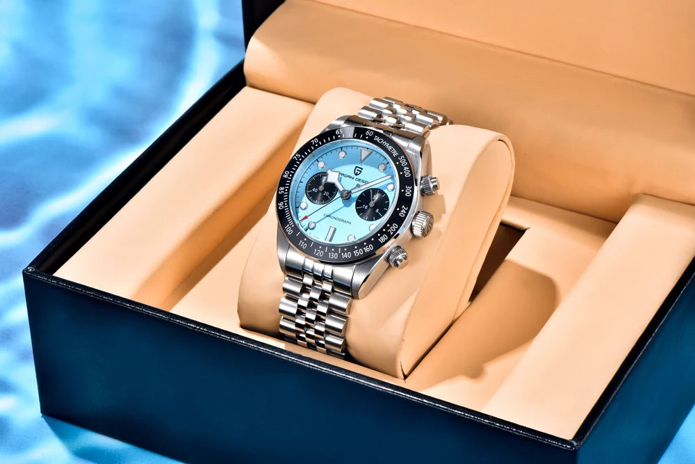Nuevo PAGANI DESIGN 2026 Panda Retro reloj de hombre de lujo de cuarzo, cronógrafo Speed, zafiro AR, luminoso, envío local