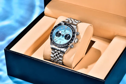 Nuevo PAGANI DESIGN 2026 Panda Retro reloj de hombre de lujo de cuarzo, cronógrafo Speed, zafiro AR, luminoso, envío local
