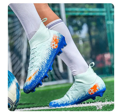 Pro Performance HighCut Soccer Boots FG Long Studs Breathable Lightweight Cleats for Outdoor Grass Matches and Daily Training