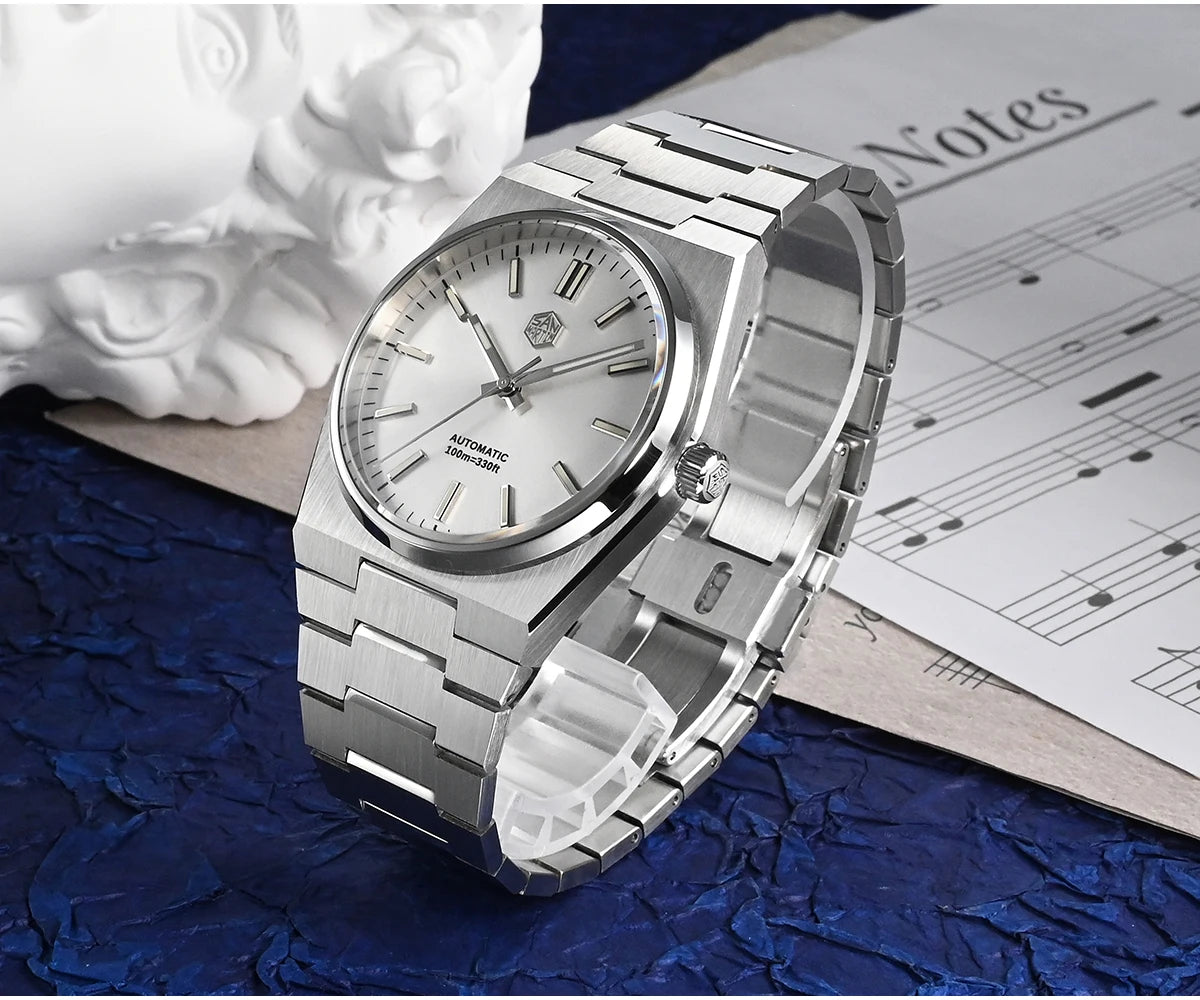 San Martin Reloj clásico para hombre 40mm Miyota 9015 reloj de vestir de lujo automático mecánico con pulsera de liberación rápida SN0023