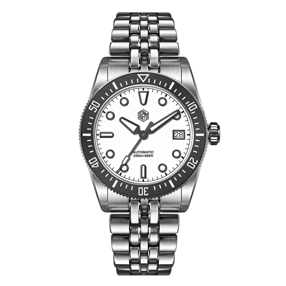 San Martin 37.5mm 40mm Enamel Spiral Vortex Dial Men Luxury Diver Watch Miyota 9015 Automatic Mechanical Waterproof 200m SN0148