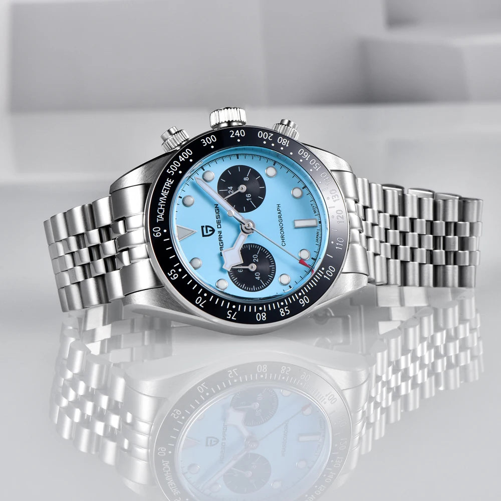 Nuevo PAGANI DESIGN 2026 Panda Retro reloj de hombre de lujo de cuarzo, cronógrafo Speed, zafiro AR, luminoso, envío local