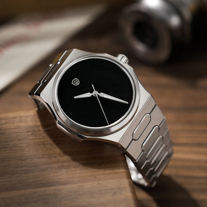 Watchdives WD0016 Super Black Men's Watch Ultra Light-Absorbing Dial VH31/VH60 Sweep Second Quartz Movement Stainless Steel Watch