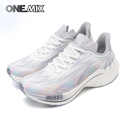 ONEMIX 2025 Scarpe sportive da running uomo donna con piastra in carbonio, traspiranti, ammortizzate, antiscivolo, PB, leggere, a rimbalzo