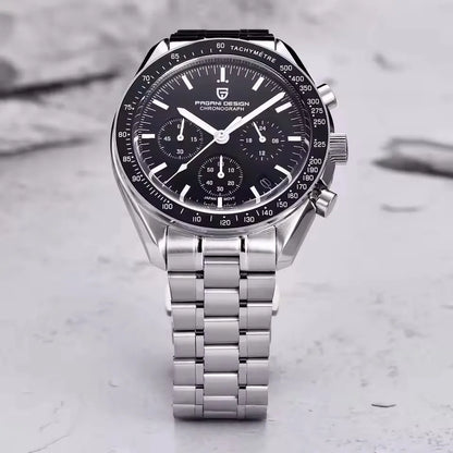 Nuovo orologio da uomo PAGANI DESIGN V6 Moon 2026 Speed Sports, cronografo al quarzo, zaffiro AR e lunetta in ceramica, orologio sicuro