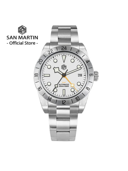 San Martin Nuevo reloj mecánico automático NH34 BB GMT de 39mm, reloj deportivo de zafiro, luminoso, impermeable 100m para hombre, Relogio SN0054
