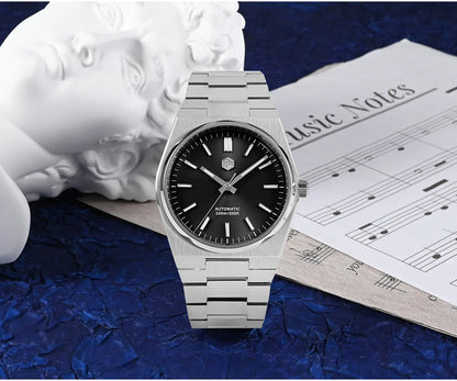 San Martin Reloj clásico para hombre 40mm Miyota 9015 reloj de vestir de lujo automático mecánico con pulsera de liberación rápida SN0023