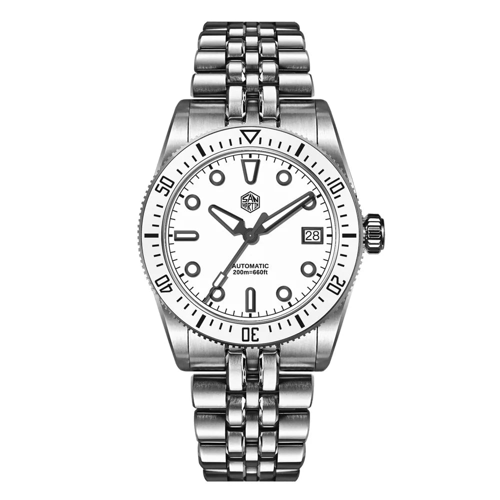 San Martin 37.5mm 40mm Enamel Spiral Vortex Dial Men Luxury Diver Watch Miyota 9015 Automatic Mechanical Waterproof 200m SN0148