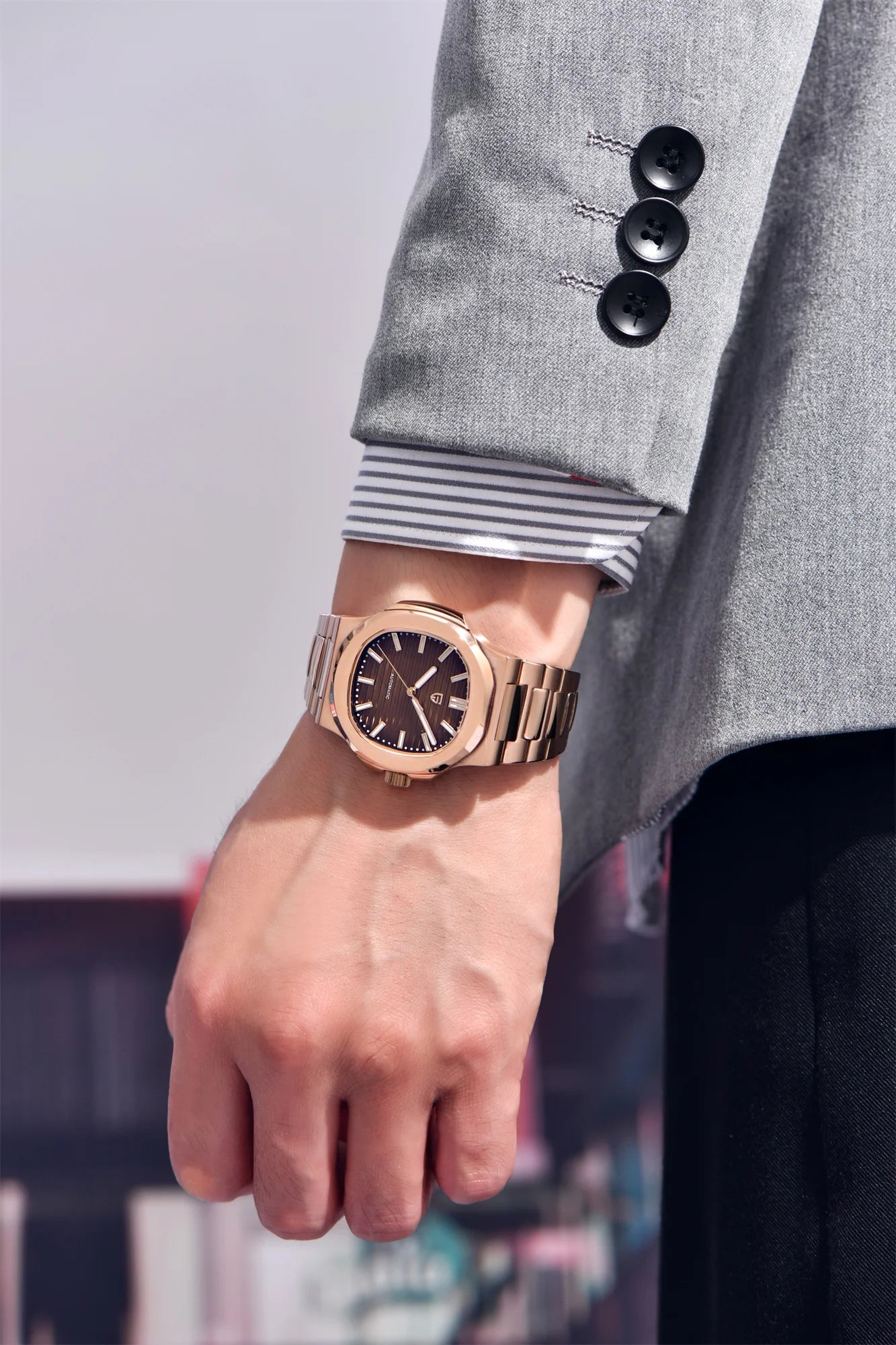 PAGANI DESIGN 2026 Nuovo orologio automatico di lusso da uomo, orologio da polso meccanico in acciaio inossidabile con vetro zaffiro, quadrante tonneau 40MM
