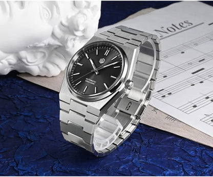 San Martin Reloj clásico para hombre 40mm Miyota 9015 reloj de vestir de lujo automático mecánico con pulsera de liberación rápida SN0023