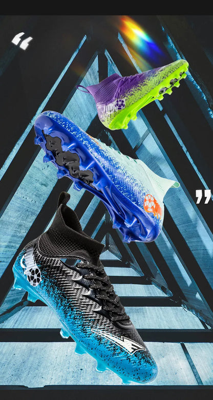 Pro Performance HighCut Soccer Boots FG Long Studs Breathable Lightweight Cleats for Outdoor Grass Matches and Daily Training