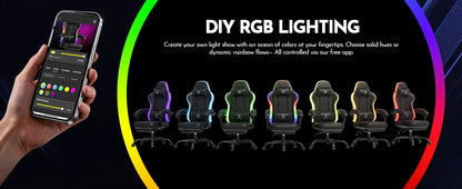 GTPLAYER Gaming chair Office Chair Gaming Chair with LED Light Bar Gamer chair Backrest with storage s bag Ergonomic