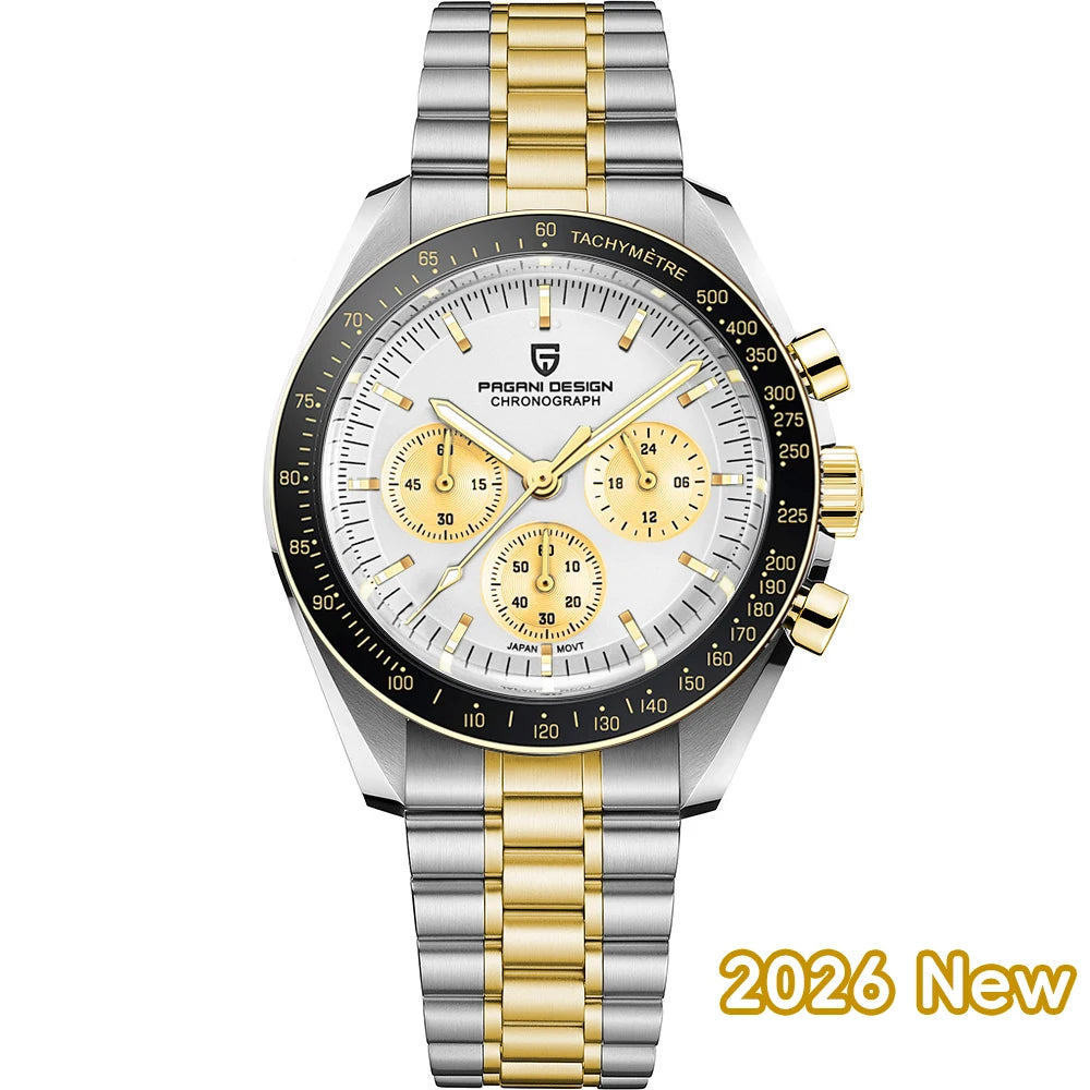 PAGANI DESIGN 2026 New CK2988 Moon Watches Retro Top Luxury Quartz Watch For Men Sapphire glass Speed Chronograph Wristwatch Men