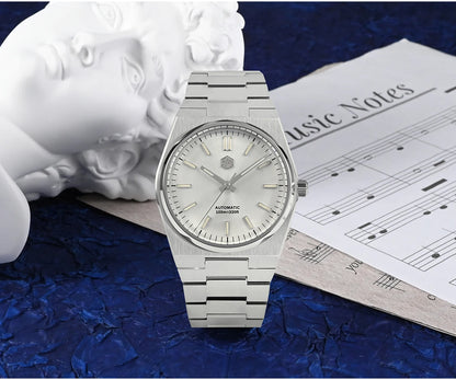 San Martin Reloj clásico para hombre 40mm Miyota 9015 reloj de vestir de lujo automático mecánico con pulsera de liberación rápida SN0023